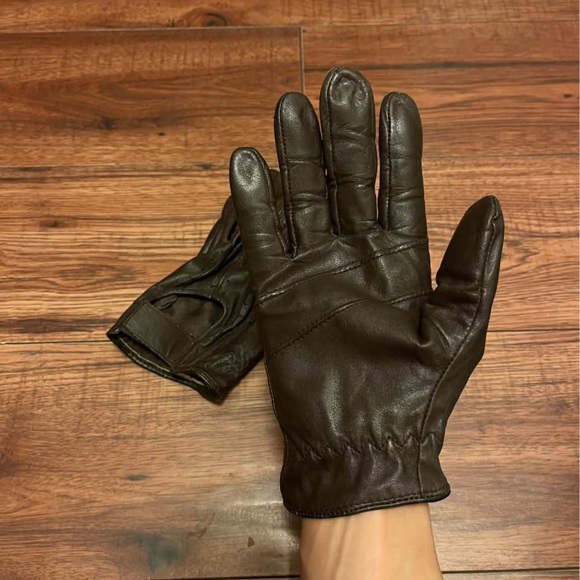 VINTAGE Men's Black Leather Driving Gloves - Picture 2 of 3